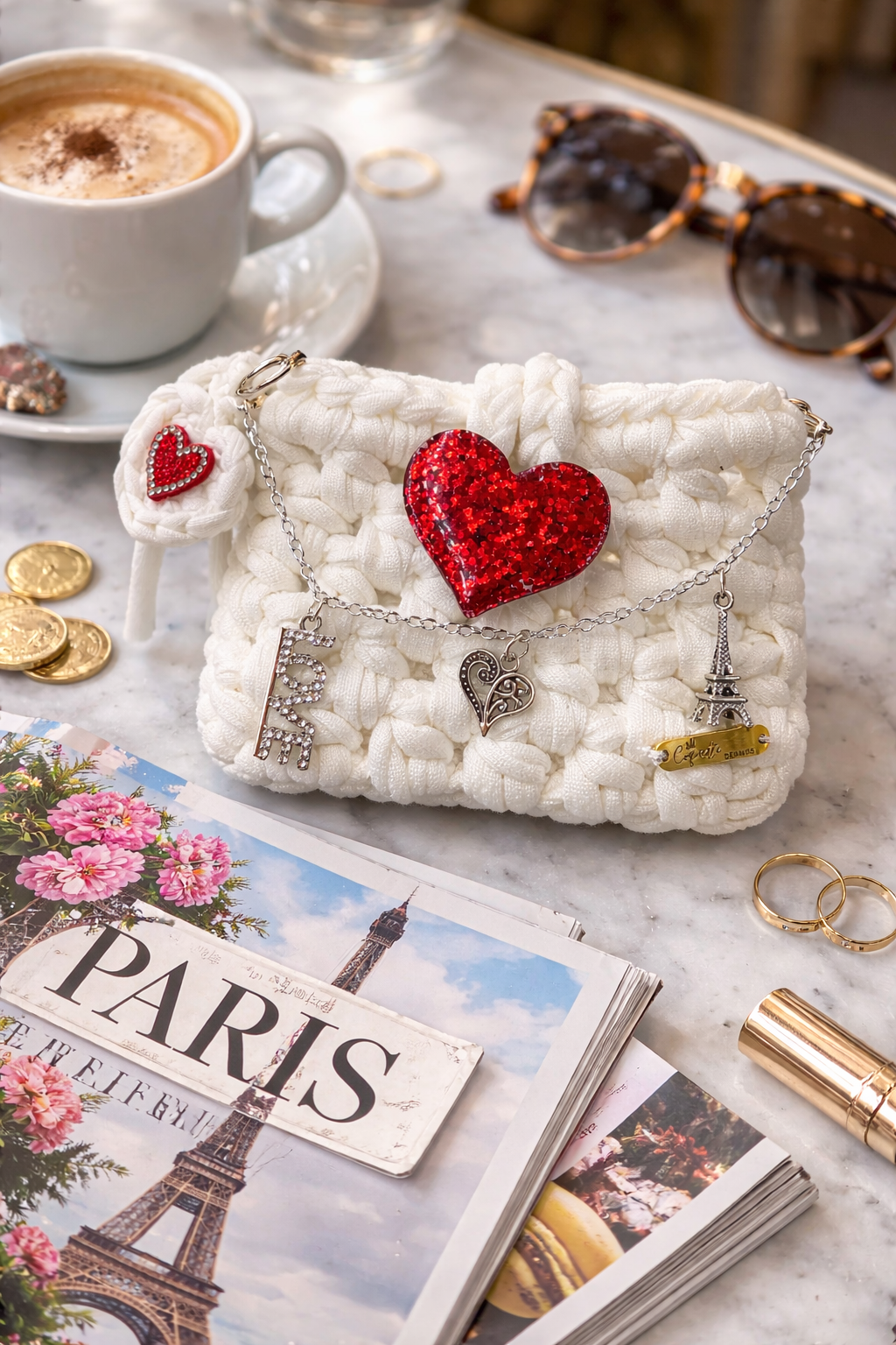 Coqueta Paris Heart Pouch