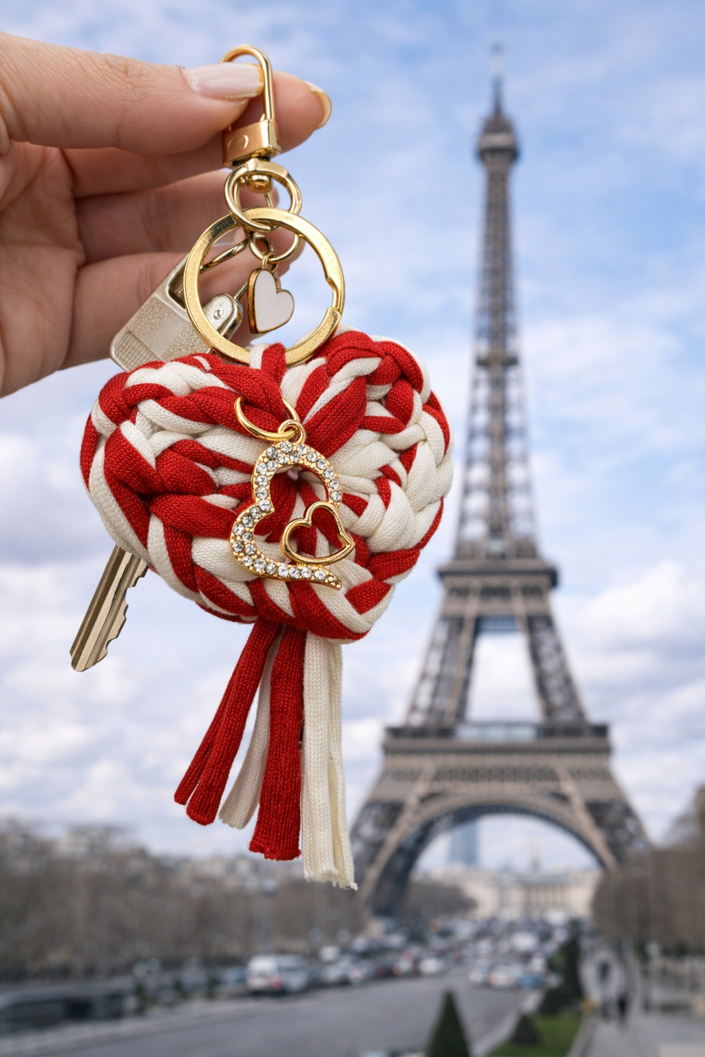 Handmade Crochet Keychain-Parisian Love Collection