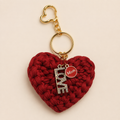 Handmade Crochet Keychain- Mom & Love Charm